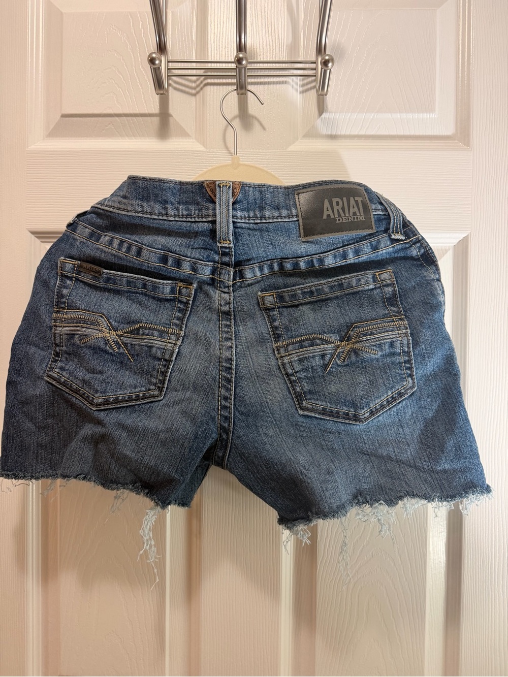 Ariat Distressed Denim Cutoff Shorts - Medium Blue